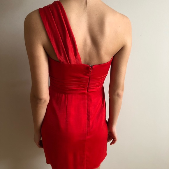 BCBG Red One Shoulder Dress - Picture 3 of 4